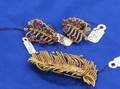18kt Gold and Gemset Leaf Brooch and Similar Earclips