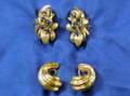 Two Pairs of 14kt Gold Earrings