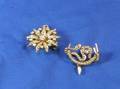 Antique Seed Pearl Diamond and Gemset Pin