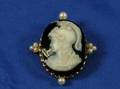Victorian Onyx Cameo Brooch