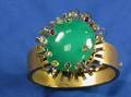 18kt Gold Chrysoprase and Gemset Bangle