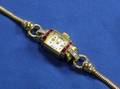 Ladys Retro 14kt Gold Ruby and Diamond Wristwatch