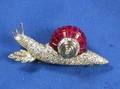 Platinum Diamond and Ruby Brooch