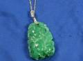 Art Deco Jadeite and Diamond Pendant Necklace