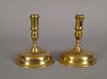 Pair of Spanish bell base candlesticks late 17th c