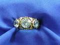 Arts and Crafts Three Stone Zircon Ring