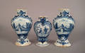 Pair of Delft blue and white garnitures ca 1800