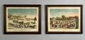 Haskell  Allen publishers Boston 19th Century Lot of Two Lithographs Leaving Brighton Hotel for the Milldam