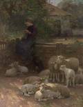Luigi Chialiva Swiss 18421914 The Shepherdess
