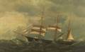 British School c 1860 Portrait of a Barque The Europa Riding Through a Storm