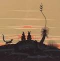 Lot of Two Native American Gouaches Including Robert Chee American 19381971 Sunset Landscape with Bunnies and Skunk