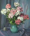 Mae BennettBrown American 20th Century Still Life with Phlox