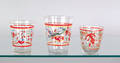 Three Stiegel type enamel decorated tumblers 19th c