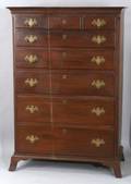 Transitional Walnut Tall Chest of Drawers