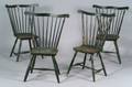 Assembled Set of Four Painted Fanback Windsor Chairs