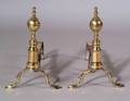 Pair of Brass Belted Lemontop Andirons