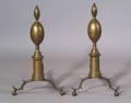 Pair of Brass Double Lemontop Andirons