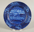 Landing of General Lafayette historical blue plate 19th c