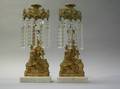 Pair of Gilt Bronze and Marble Figural Girandoles