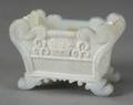 Opaque Opalescent White Pressed Lacy Glass Crown Pattern Salt