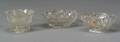 Three Colorless Pressed Lacy Glass Salts