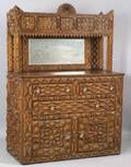 Tramp Art Mirrored Sideboard