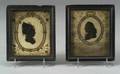 Two Miniature Silk Needlework Silhouettes
