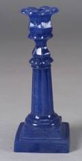 Translucent Blue Pressed Glass Candlestick