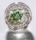 Multifaceted Floral Bouquet and Garland Glass Paperweight