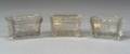 Three Colorless Pressed Glass Salts
