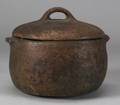 Large Redware Covered Pot