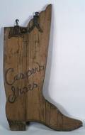Painted Wood and Iron Boot and Shoe Makers Trade Sign