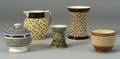 Five Mochaware Items with Clay Texture Designs