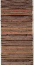 Woven Cotton and Wool Striped Rag Runner or Stair Carpet