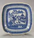 Canton Blue and White Porcelain Square Dish