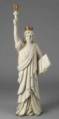 White Painted Carved Wooden Statue of Liberty