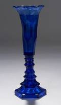 Cobalt Blue Pressed Glass Vase