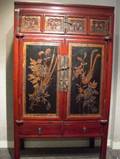 Asian Cabinet with Inset Carved Panels