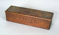 Carved pencil box inscribed James Hall