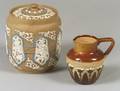 Doulton Lambeth Stoneware Jug and Silicon Ware Biscuit Jar