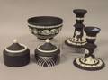 Five Wedgwood Solid Black Jasper Table Items