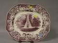Enoch Wood  Son Magenta Fountain Pattern Transfer Decorated Staffordshire Platter