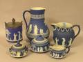 Six Wedgwood Dark Blue Jasper Items