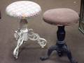 Two Victorian Upholstered Painted Cast Iron Piano Stools