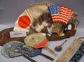 Group of Assorted Decorative Fans Textiles a Doll Etc