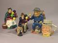 Three Royal Doulton Figural Items a Kevin Francis Toby Jug and a Sandland Ceramic Character Jug