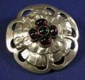 Sterling Silver and Garnet Brooch Georg Jensen