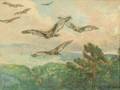 Walter Shirlaw ScottishAmerican 18381909 Soaring Birds