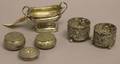Three Small Silver Boxes and Three Silver Salts