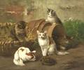Alfred Arthur Brunel de Neuville French 18511941 Curious Kittens